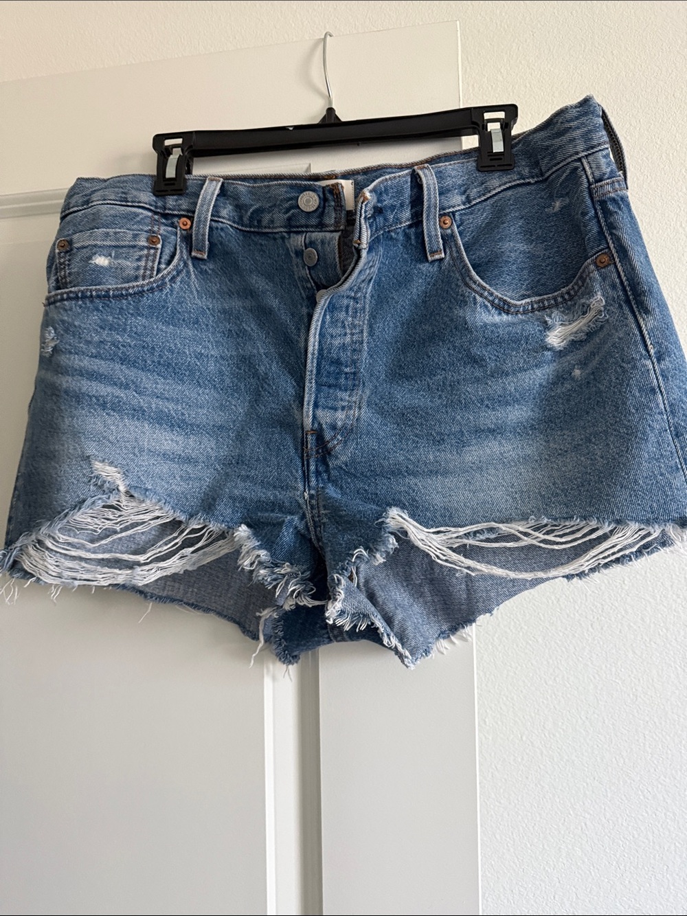 Classic Original Distressed Blue Denim Women's Shorts